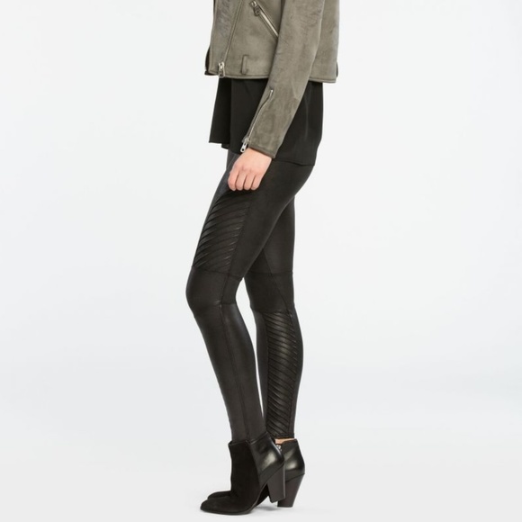 SPANX Pants - SPANX faux leather moto black leggings
